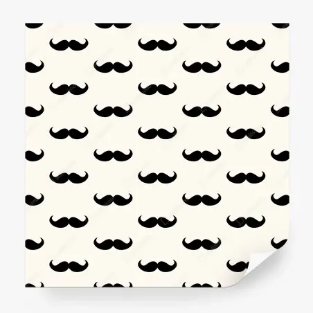 Fotomural patrón de bigotes retro en blanco y negro – Pixers®