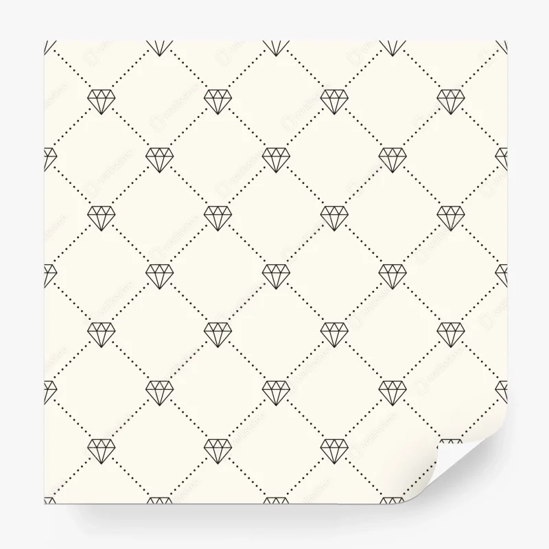 Fotomural patrón geométrico de diamantes minimalistas sobre fondo beige