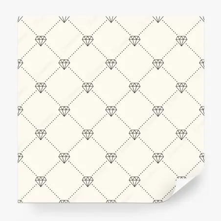 Fotomural patrón geométrico de diamantes minimalistas sobre fondo beige – Pixers®