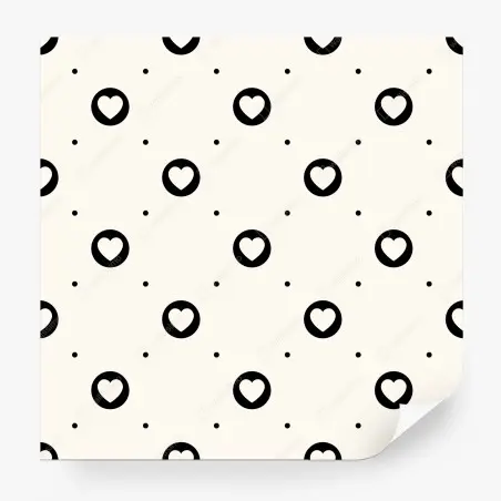 Fotomural patrón de corazones minimalistas en blanco y negro – Pixers®