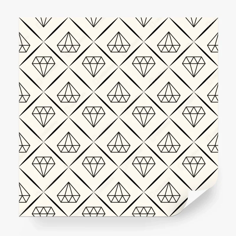 Fotomural patrón geométrico de diamantes minimalista y elegante