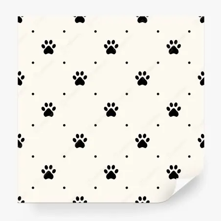 Fotomural patrón de huellas de mascota en blanco y negro – Pixers®