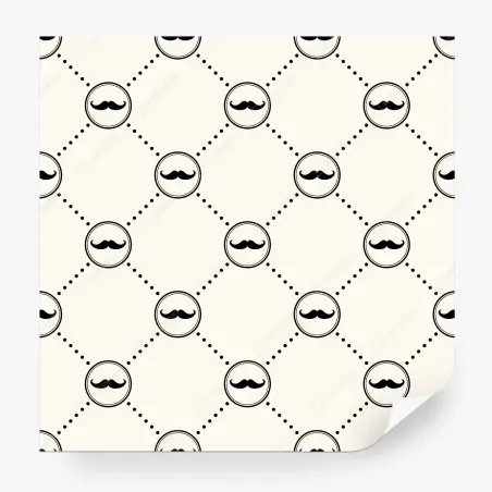 Fotomural diseño retro de bigotes en patrón geométrico – Pixers®