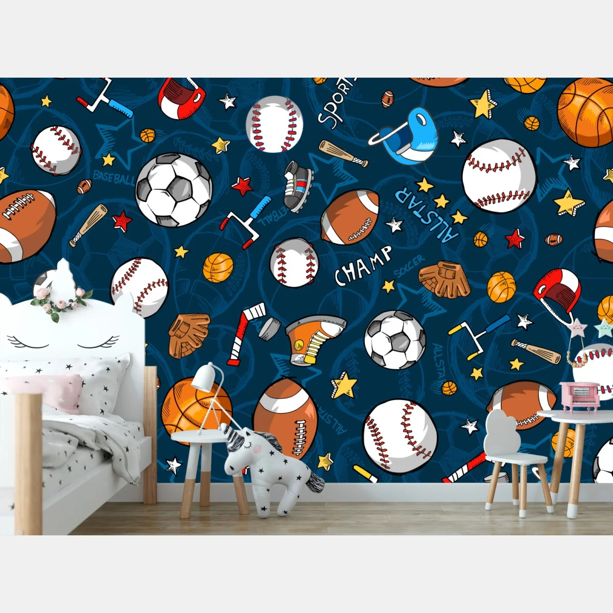 Fotomural patrón deportivo colorido para niños – Pixers® Fotomural patrón deportivo colorido para niños – Pixers®