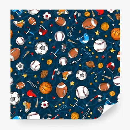 Fotomural patrón deportivo colorido para niños – Pixers®
