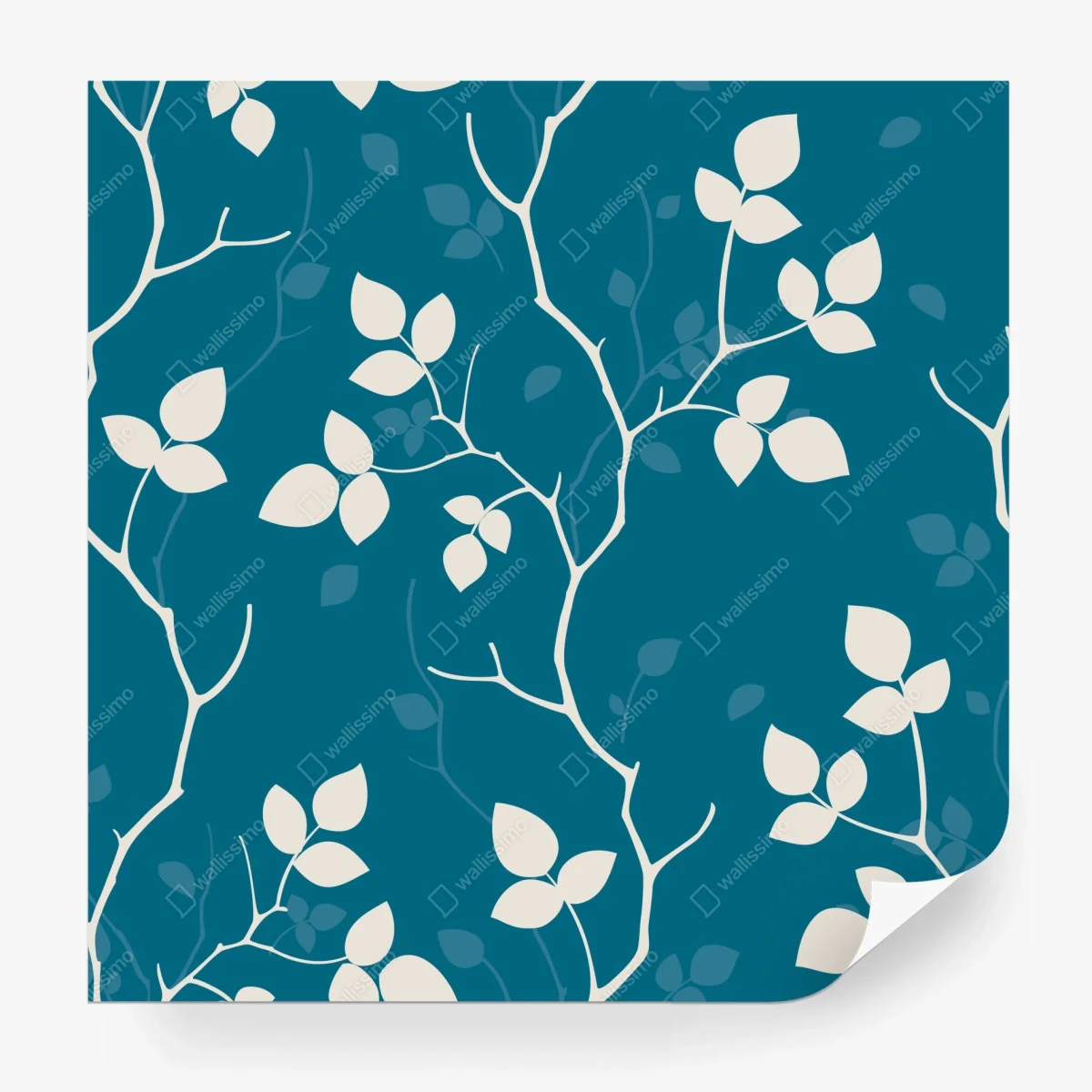 Fotomural diseño botánico en azul petróleo y crema – Pixers® Fotomural diseño botánico en azul petróleo y crema – Pixers®