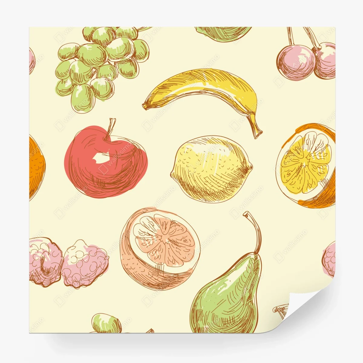 Fotomural patrón de frutas dibujadas a mano en tonos pastel – Pixers® Fotomural patrón de frutas dibujadas a mano en tonos pastel – Pixers®