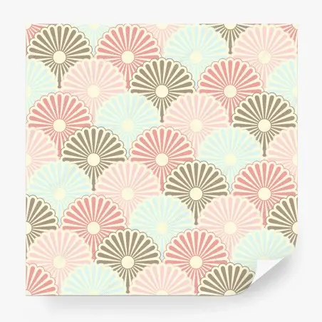 Fotomural diseño floral retro en tonos pastel – Pixers®