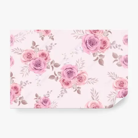 Fotomural patrón floral de rosas en tonos pastel – Pixers®