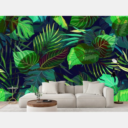 Fotomural follaje tropical en tonos verdes – Pixers®