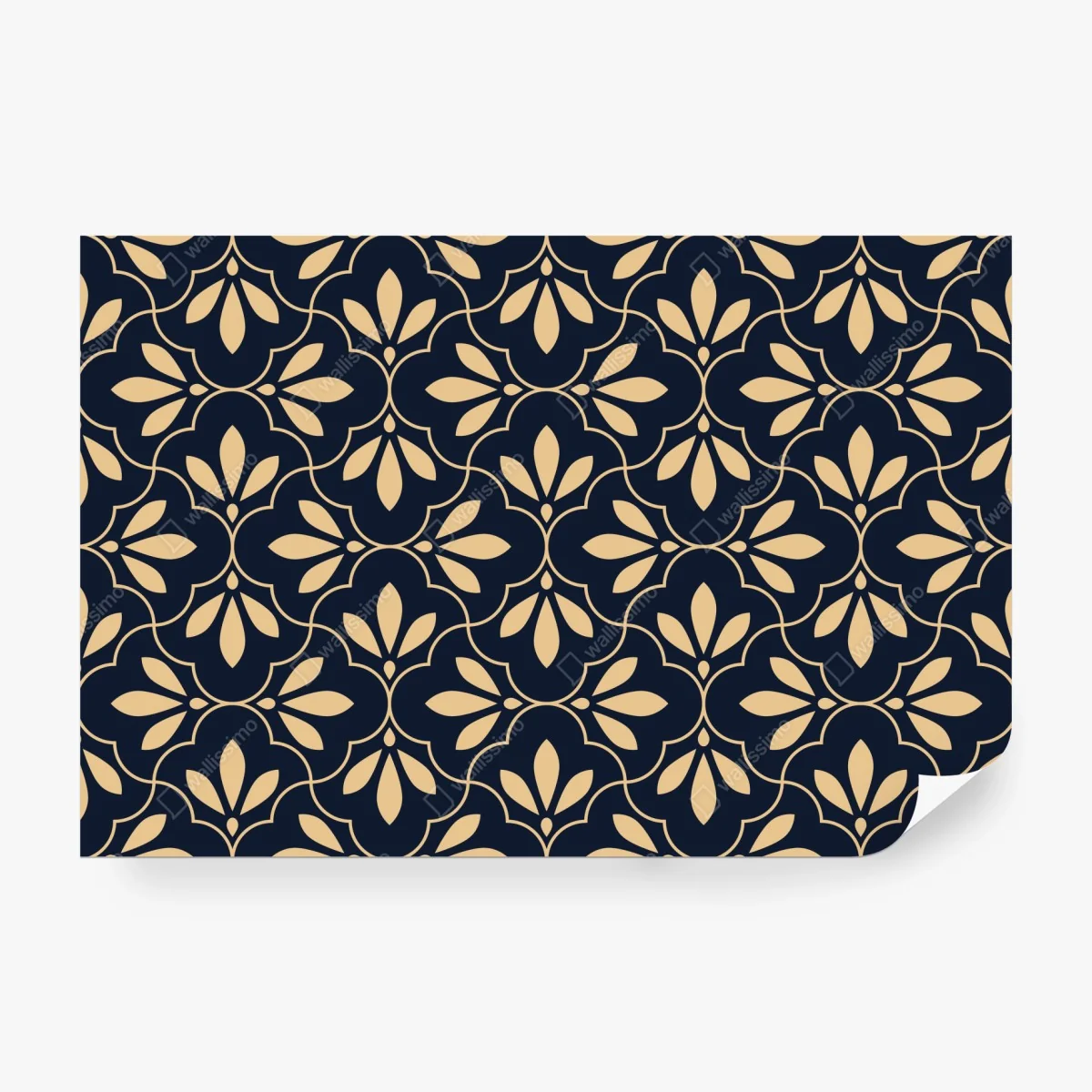 Fotomural patrón floral geométrico en azul marino y beige – Pixers® Fotomural patrón floral geométrico en azul marino y beige – Pixers®