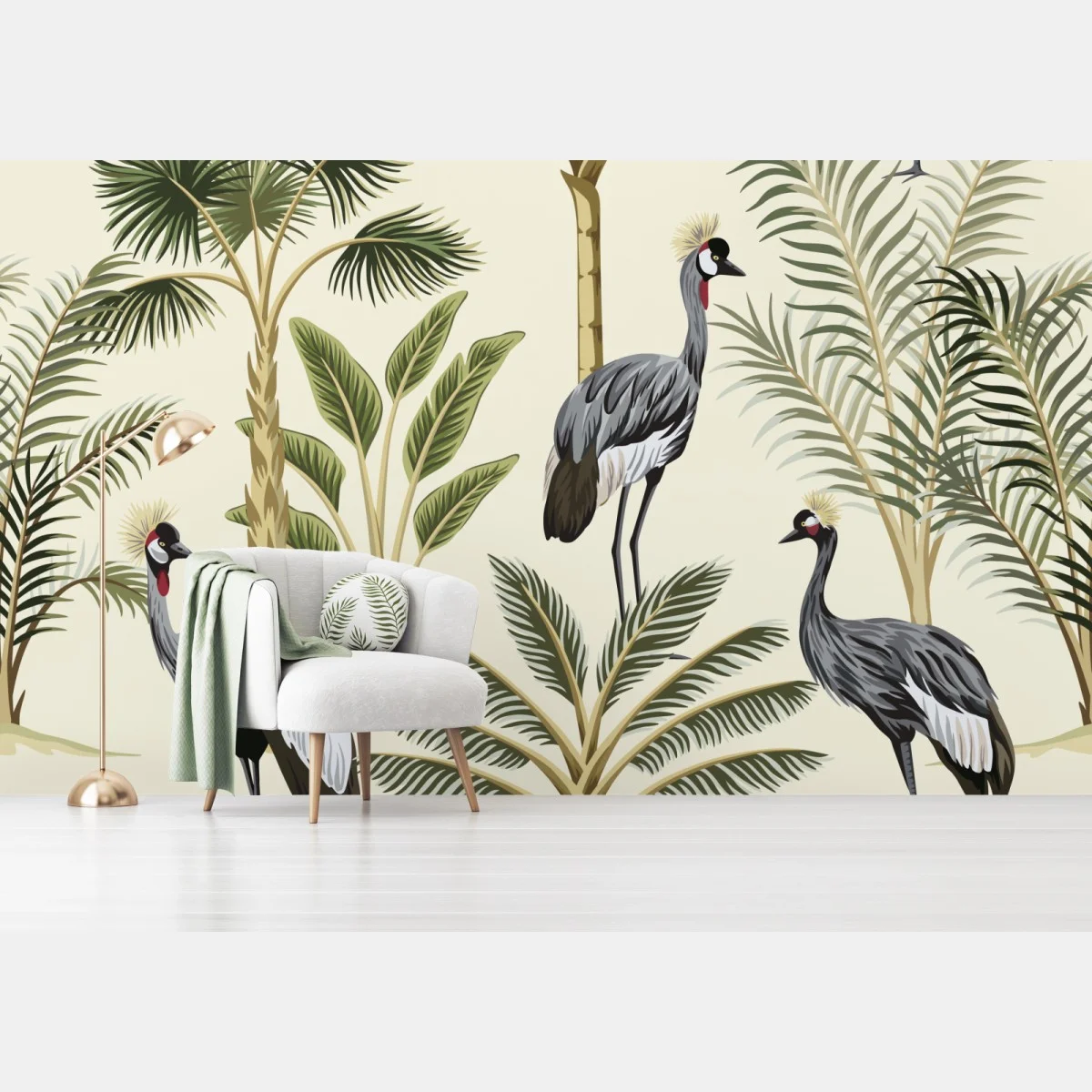 Fotomural grullas coronadas en jardín tropical – Pixers® Fotomural grullas coronadas en jardín tropical – Pixers®