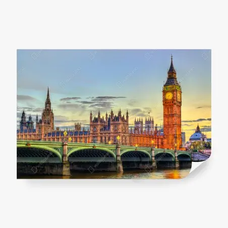 Fotomural atardecer sobre el palacio de Westminster y Big Ben – Pixers®