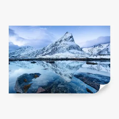 Fotomural reflejos nevados en Noruega – Pixers®
