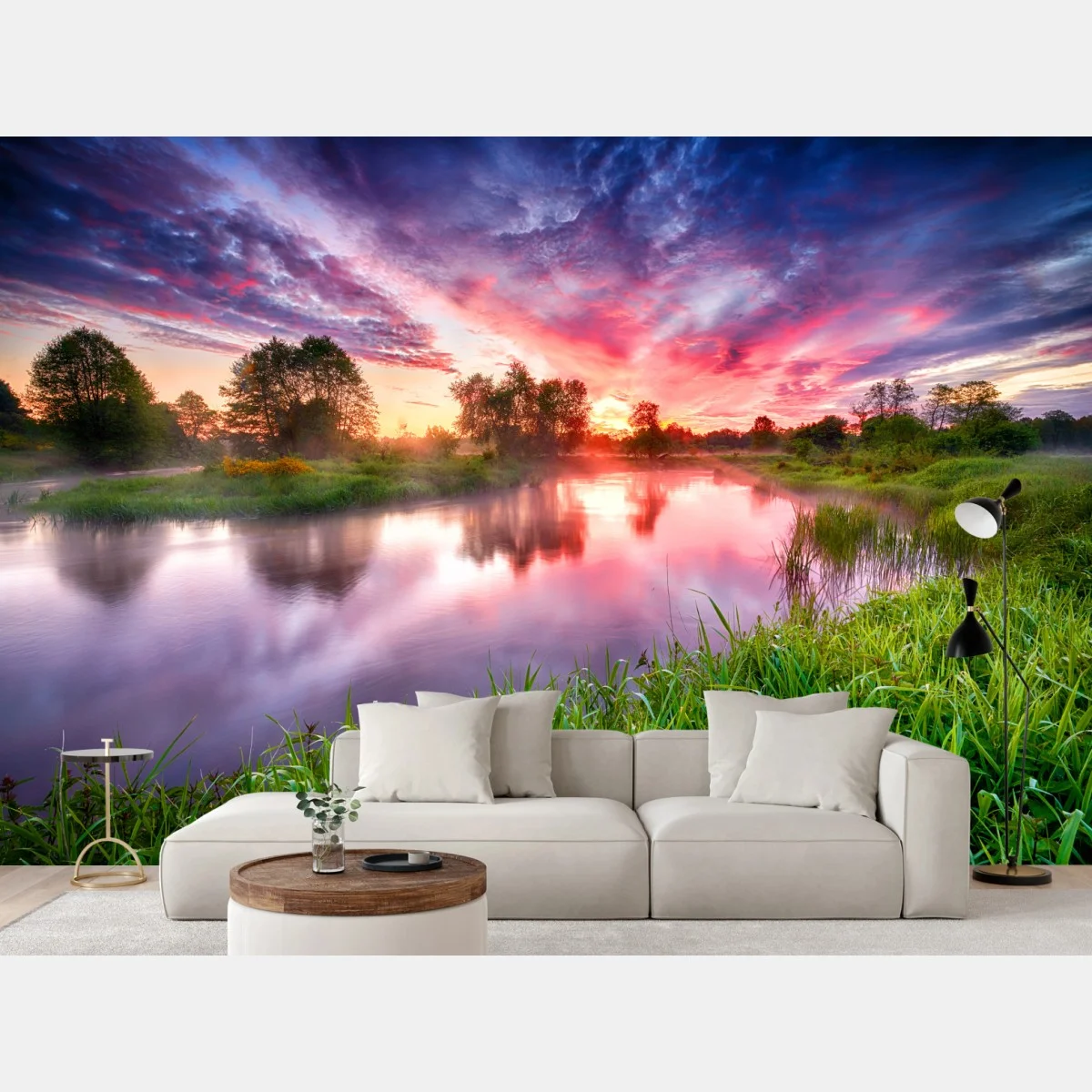 Fotomural amanecer vibrante sobre el río – Pixers® Fotomural amanecer vibrante sobre el río – Pixers®