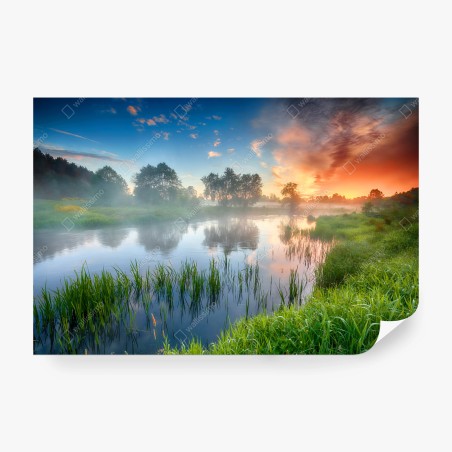 Fotomural amanecer de verano en la ribera – Pixers®