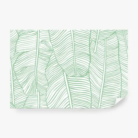 Fotomural patrón de hojas tropicales en verde menta – Pixers®