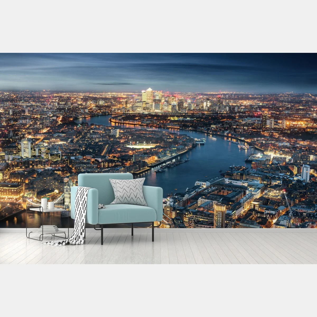 Fotomural panorama nocturno de Tower Bridge y el río Támesis, Londres – Pixers® Fotomural panorama nocturno de Tower Bridge y el río Támesis, Londres – Pixers®
