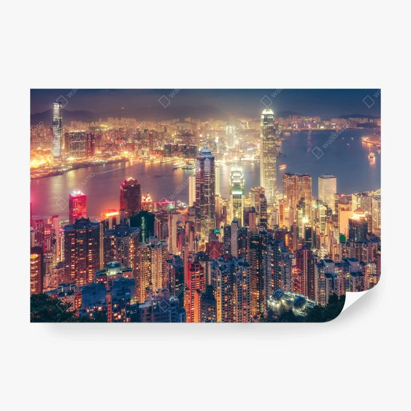 Fotomural luces nocturnas de Hong Kong desde Victoria Peak