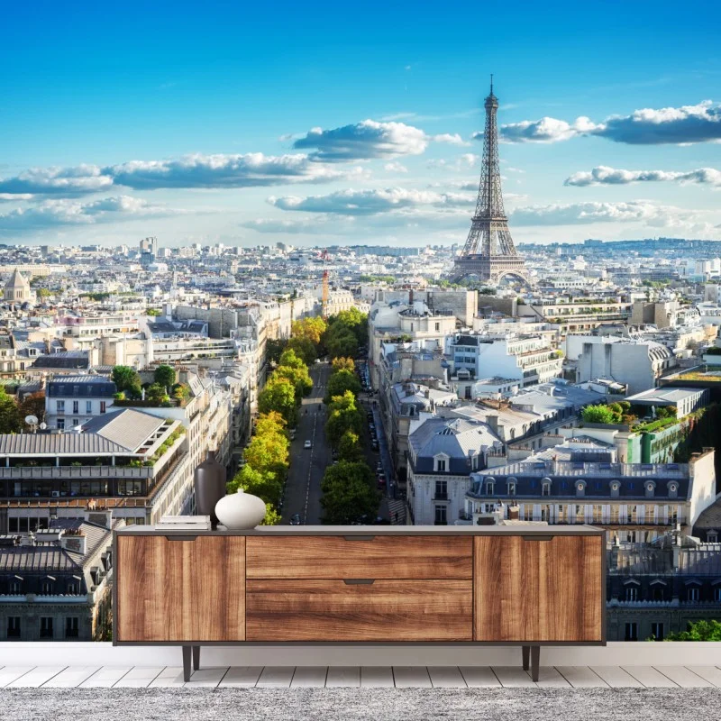 Fotomural vistas panorámicas de la Torre Eiffel en París