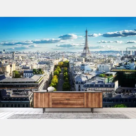 Fotomural vistas panorámicas de la Torre Eiffel en París – Pixers®