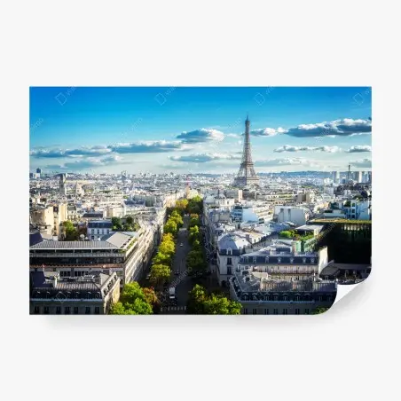 Fotomural vistas panorámicas de la Torre Eiffel en París – Pixers®