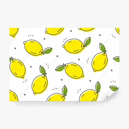 Fotomural patrón de limones vibrante y minimalista – Pixers®