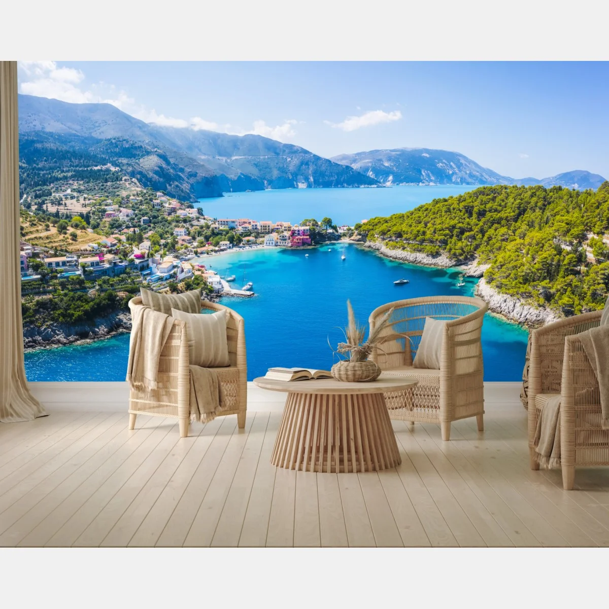 Fotomural bahía de aguas turquesa y pinos – Pixers® Fotomural bahía de aguas turquesa y pinos – Pixers®