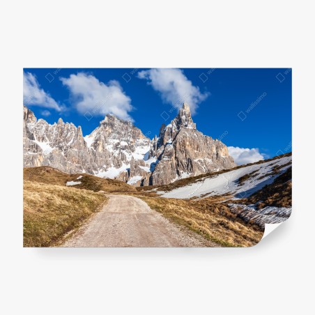 Fotomural camino hacia picos nevados – Pixers®