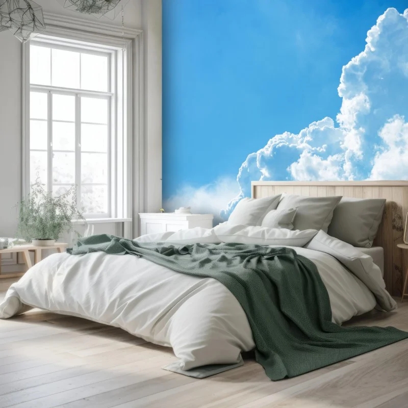 Fotomural cielo azul con nubes esponjosas