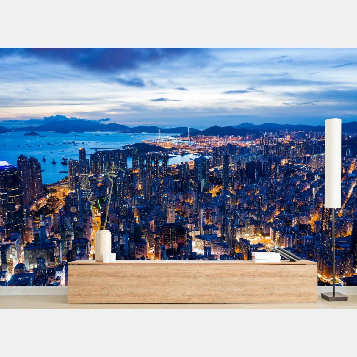 Fotomural panorámica nocturna de Hong Kong desde las alturas – Pixers® Fotomural panorámica nocturna de Hong Kong desde las alturas – Pixers®