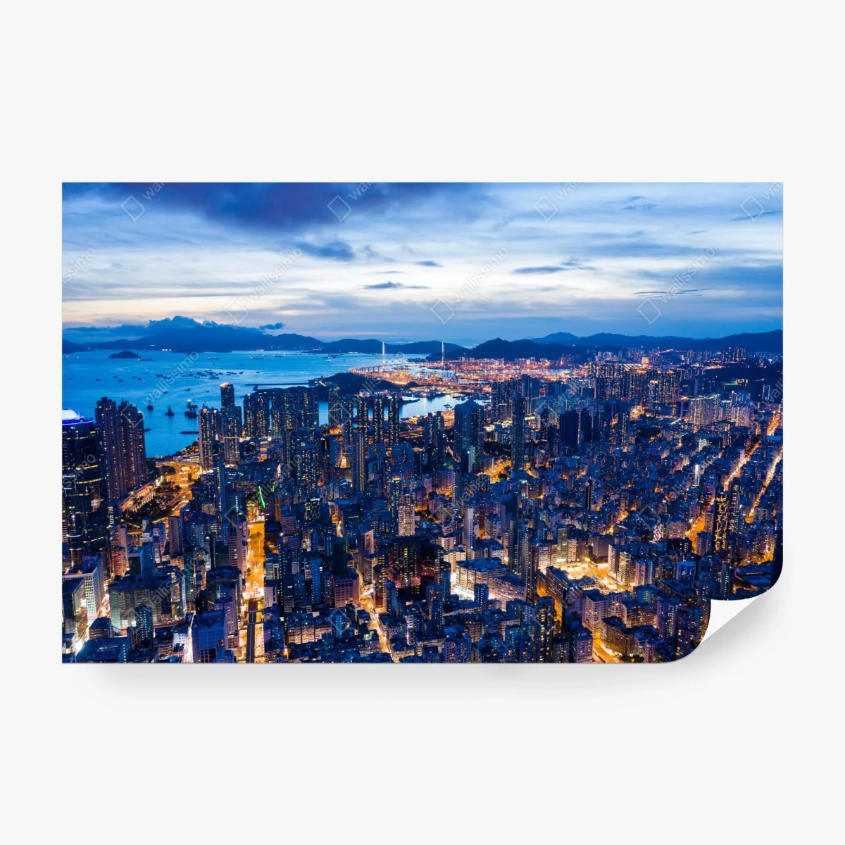 Fotomural panorámica nocturna de Hong Kong desde las alturas – Pixers® Fotomural panorámica nocturna de Hong Kong desde las alturas – Pixers®