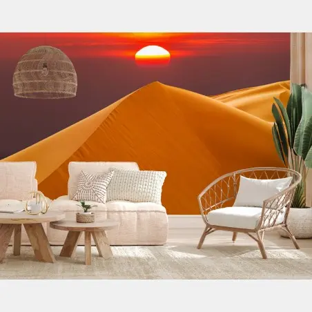 Fotomural puesta de sol sobre dunas doradas – Pixers®
