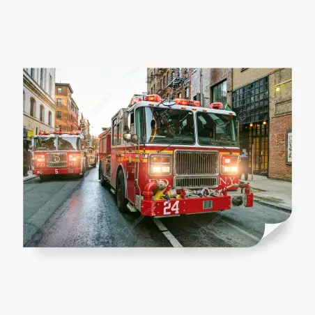 Fotomural camiones de bomberos en Manhattan, Nueva York – Pixers®