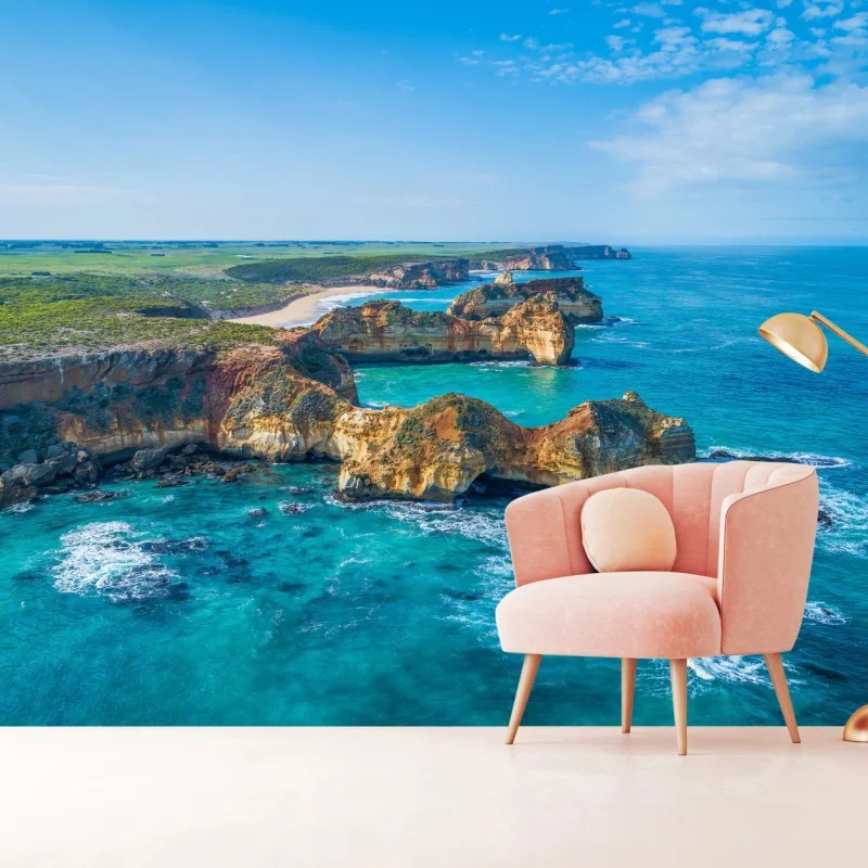 Fotomural vistas impresionantes de los acantilados del Great Ocean Road, Warrnambool, Australia