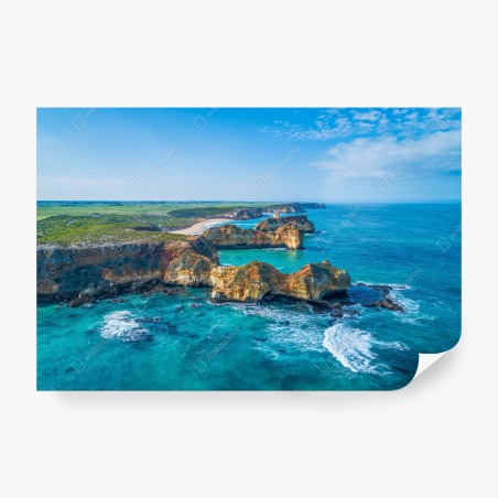 Fotomural vistas impresionantes de los acantilados del Great Ocean Road, Warrnambool, Australia – Pixers®
