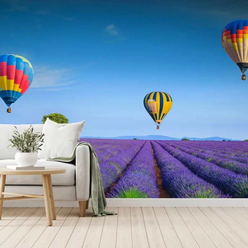 Fotomural lavanda y globos sobre Valensole