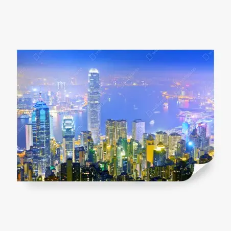 Fotomural vistas nocturnas de Hong Kong – Pixers®