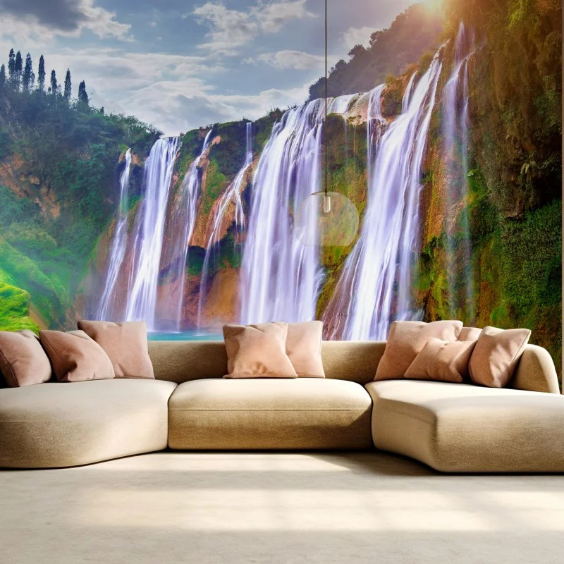Fotomural paisaje sereno de la cascada Jiulong en Luoping, China
