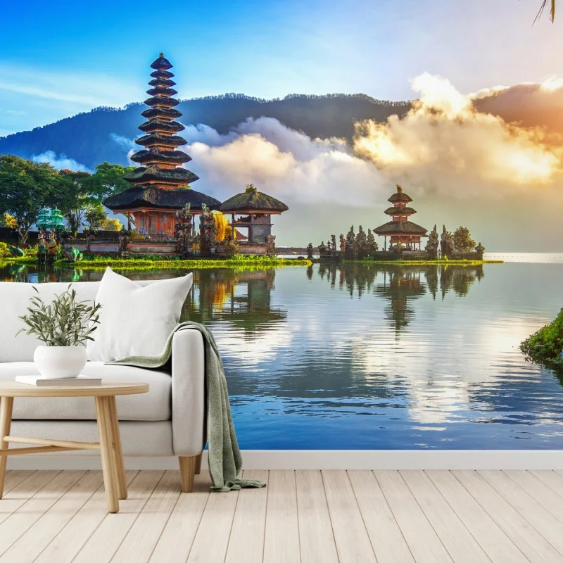 Fotomural amanecer en Pura Ulun Danu Bratan
