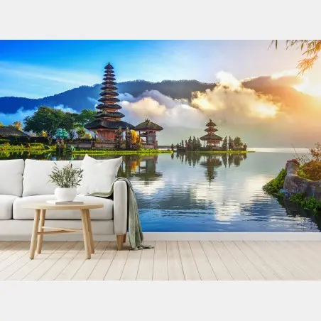 Fotomural amanecer en Pura Ulun Danu Bratan – Pixers®