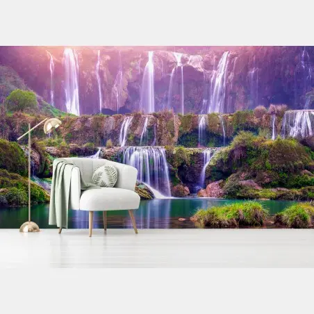 Fotomural paisaje de cascadas de Jiulong en Luoping, China – Pixers®