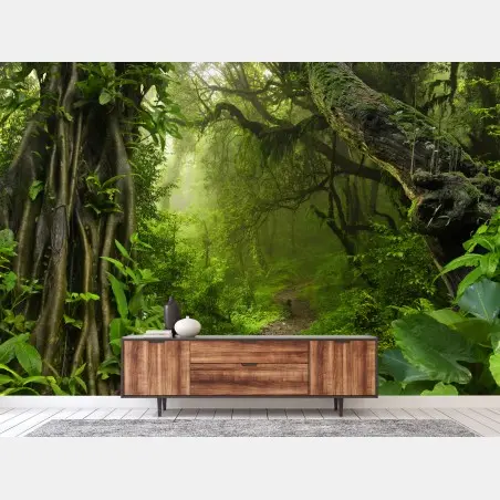 Fotomural sendero oculto en la selva esmeralda – Pixers®