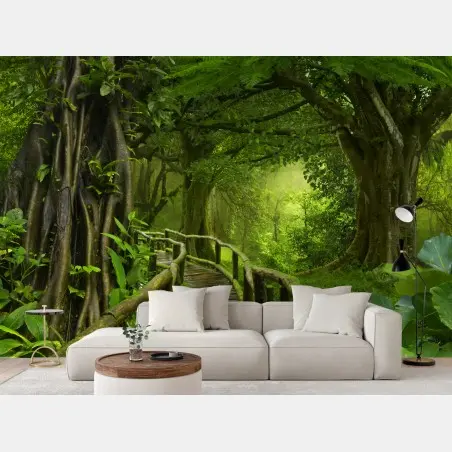Fotomural sendero místico en la selva tropical – Pixers®