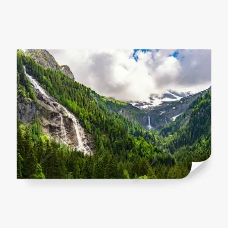 Fotomural cascadas en valle alpino – Pixers®