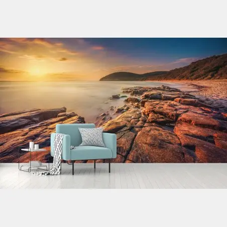 Fotomural puesta de sol en Cala Violina, Toscana – Pixers®