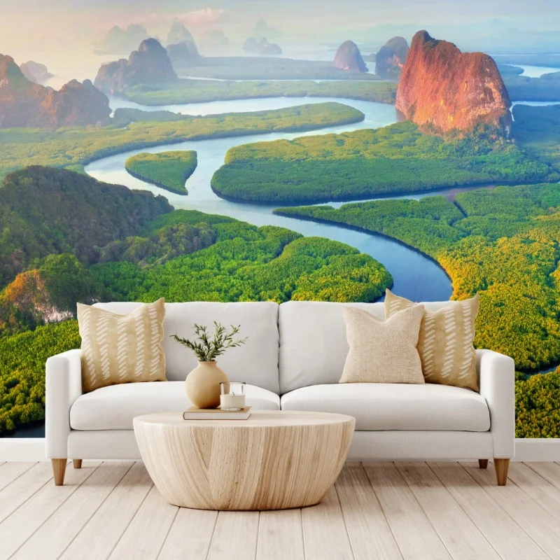 Fotomural amanecer sobre Phang Nga, Tailandia