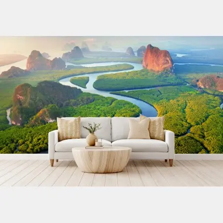 Fotomural amanecer sobre Phang Nga, Tailandia – Pixers®