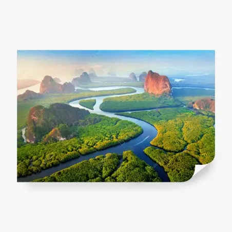 Fotomural amanecer sobre Phang Nga, Tailandia – Pixers®