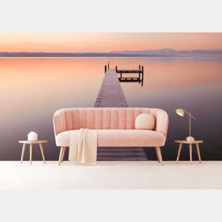 Fotomural muelle hacia la calma al amanecer – Pixers®